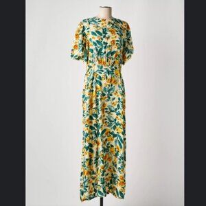 NWT Atelier Reve Floral Maxi Dress Size 38 Short Sleeve Prairie Cottagecore